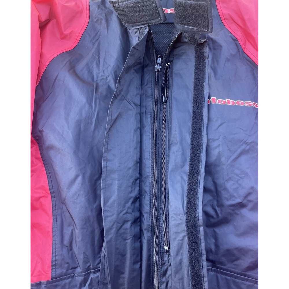 Motoboss Motorcycle Men's Packable Waterproof‎ Jacket Large Black Red Packable - Picture 4 of 11